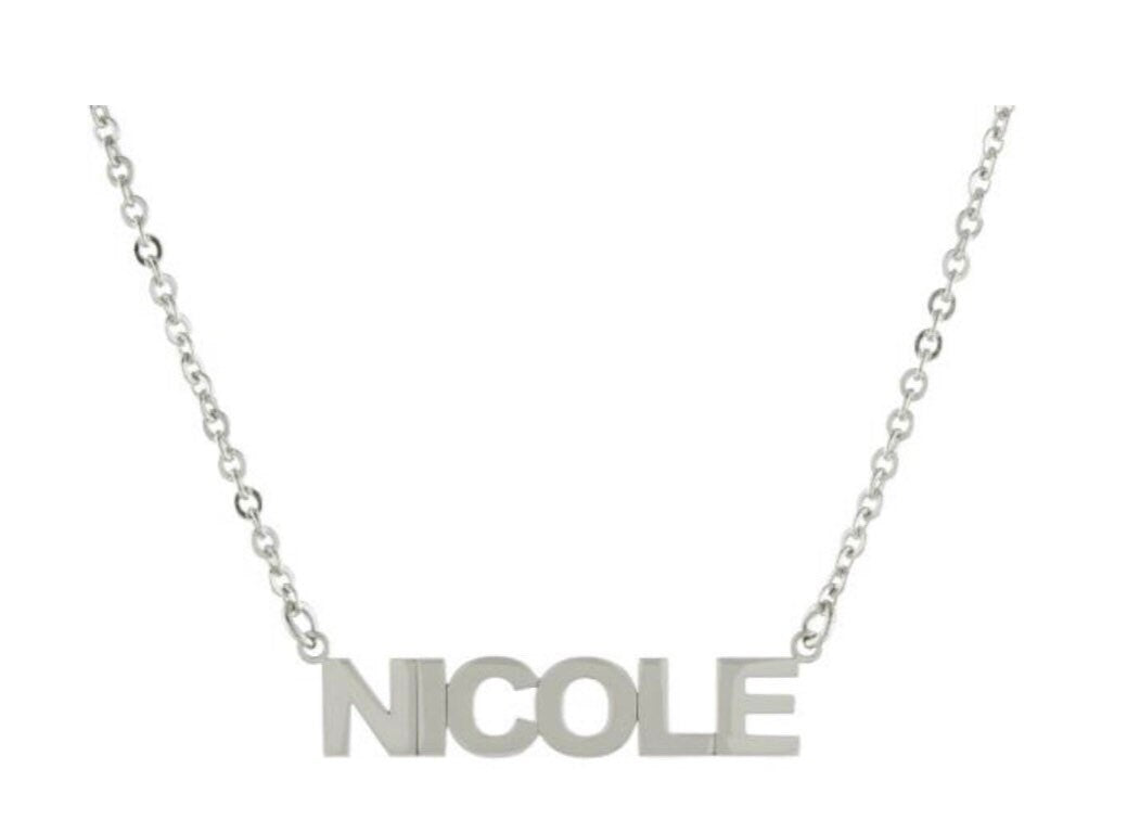 Personalized Name Necklace in Sterling Silver. choose from Scripts, lower case, upper case letters, nameplates!