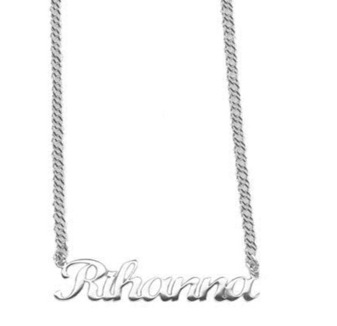 Personalized Name Necklace in Sterling Silver. choose from Scripts, lower case, upper case letters, nameplates!