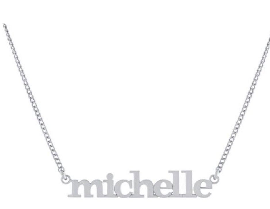 Personalized Name Necklace in Sterling Silver. choose from Scripts, lower case, upper case letters, nameplates!