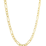 Figaro Chain Choker Necklace Sterling Silver Gold Plated. Made in Italy. Gold and silver.