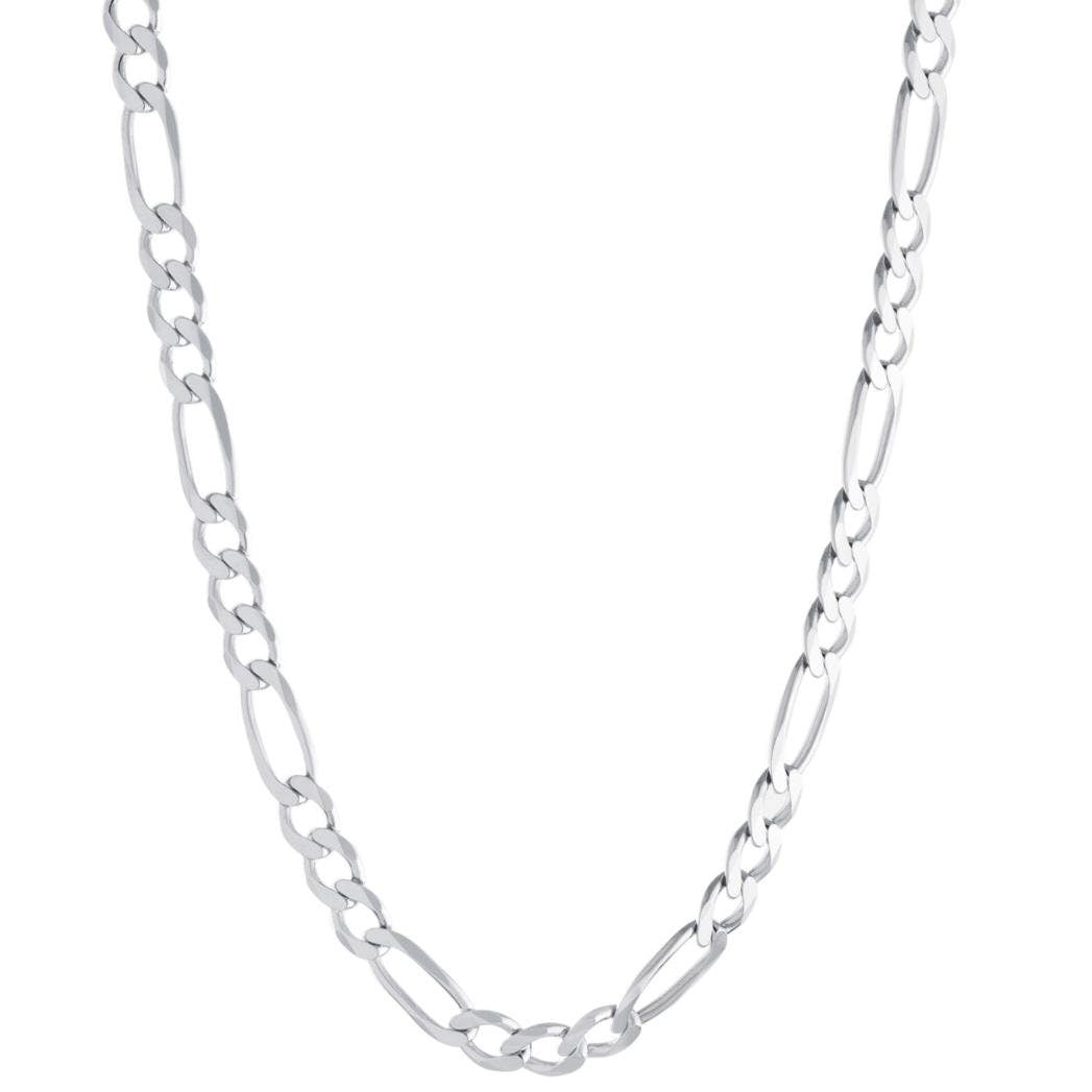 Figaro Chain Choker Necklace Sterling Silver Gold Plated. Made in Italy. Gold and silver.