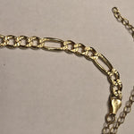 Figaro Chain Choker Necklace Sterling Silver Gold Plated. Made in Italy. Gold and silver.