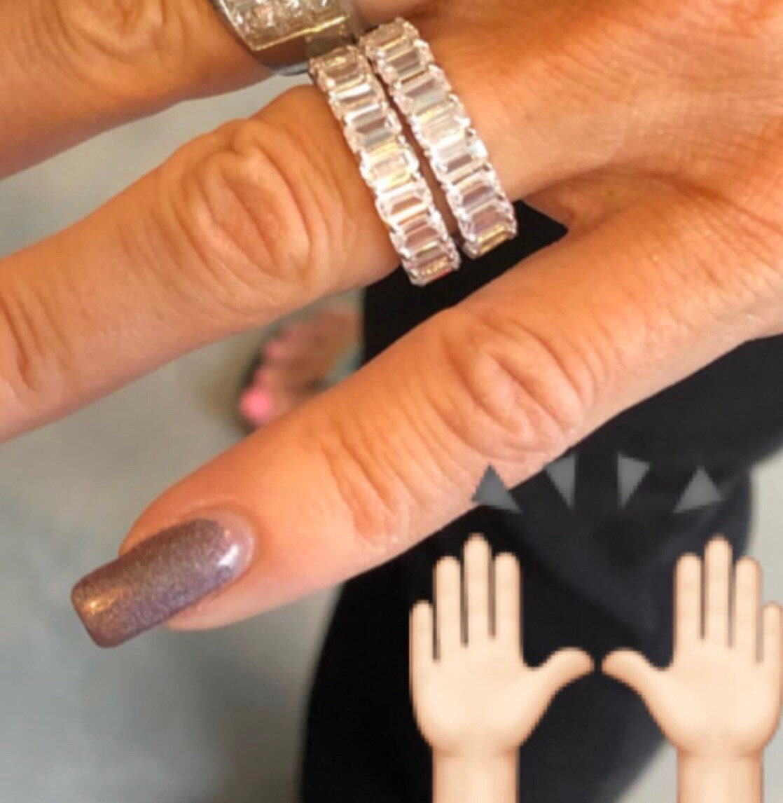 Emerald cut band. Wedding ring. Anniversary gift. Sterling Silver White Gold Plated Baguette Style Eternity Band Ring with Clear Stones