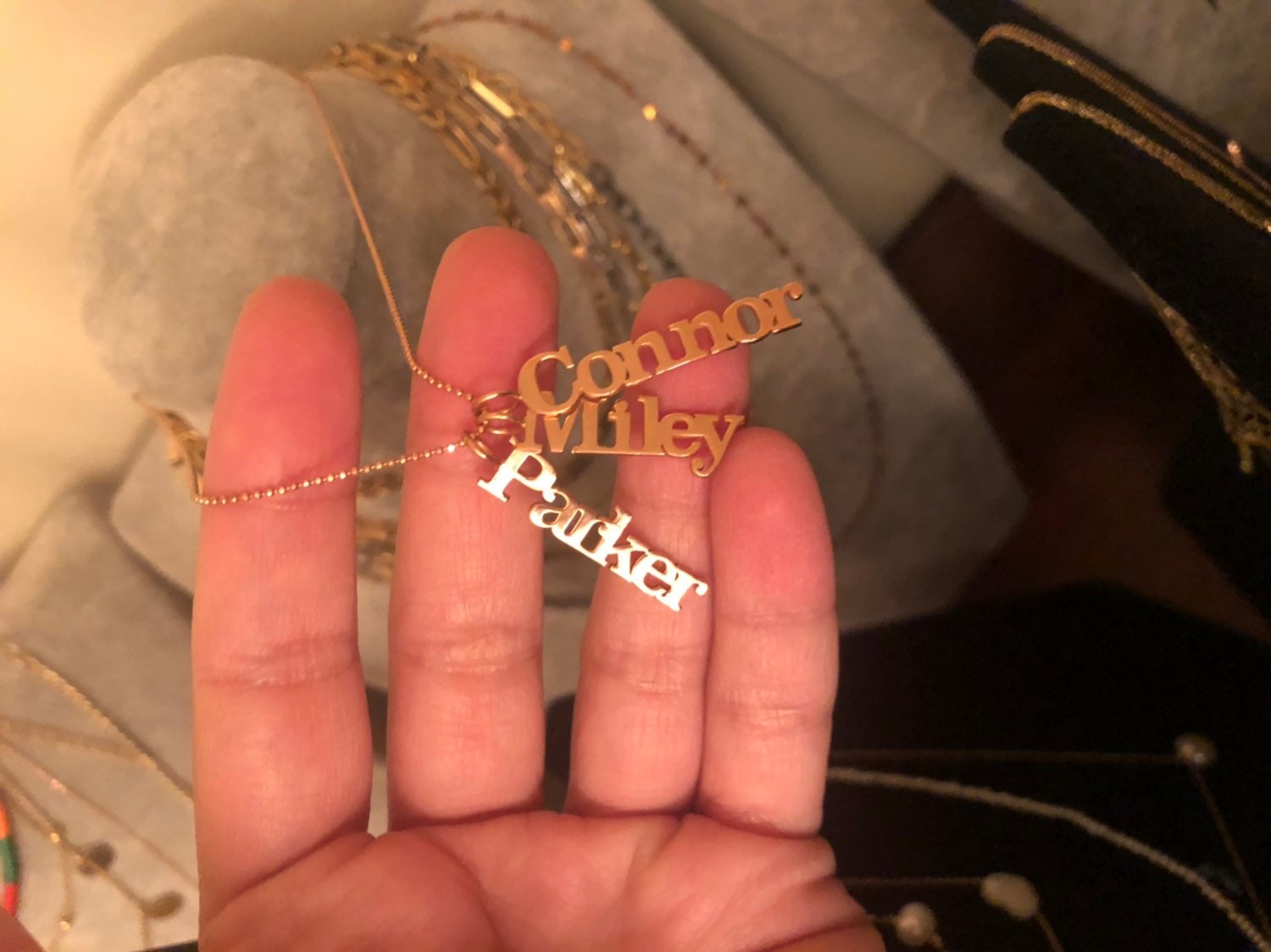 Personalized Charm Necklace | Sterling silver gold plated charm necklace | Mommy necklace with charms | mother’s charm necklace