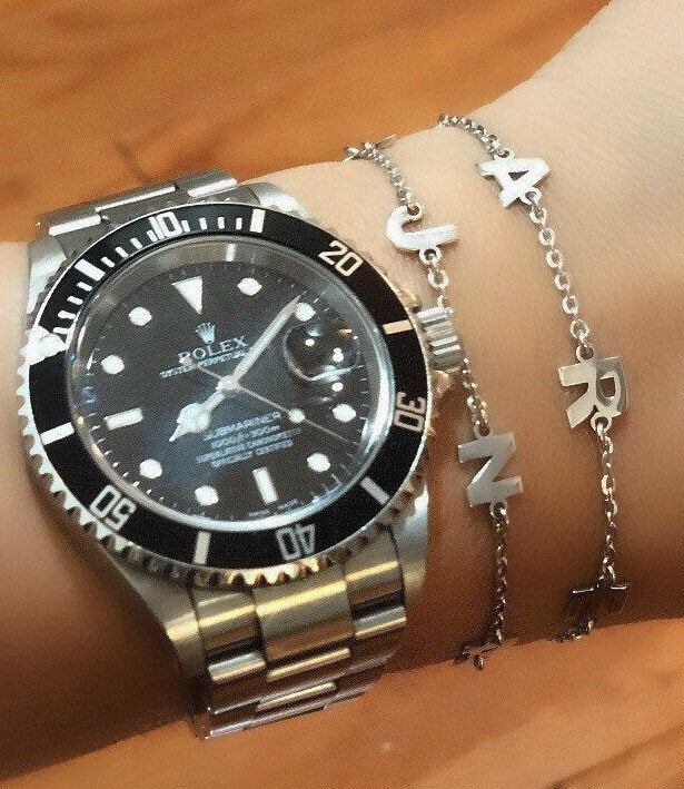 Sterling Silver and Custom/Personalized bracelet in silver or gold