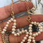 Pearl letters initial charm l initial necklace charm l sterling silver gold plated