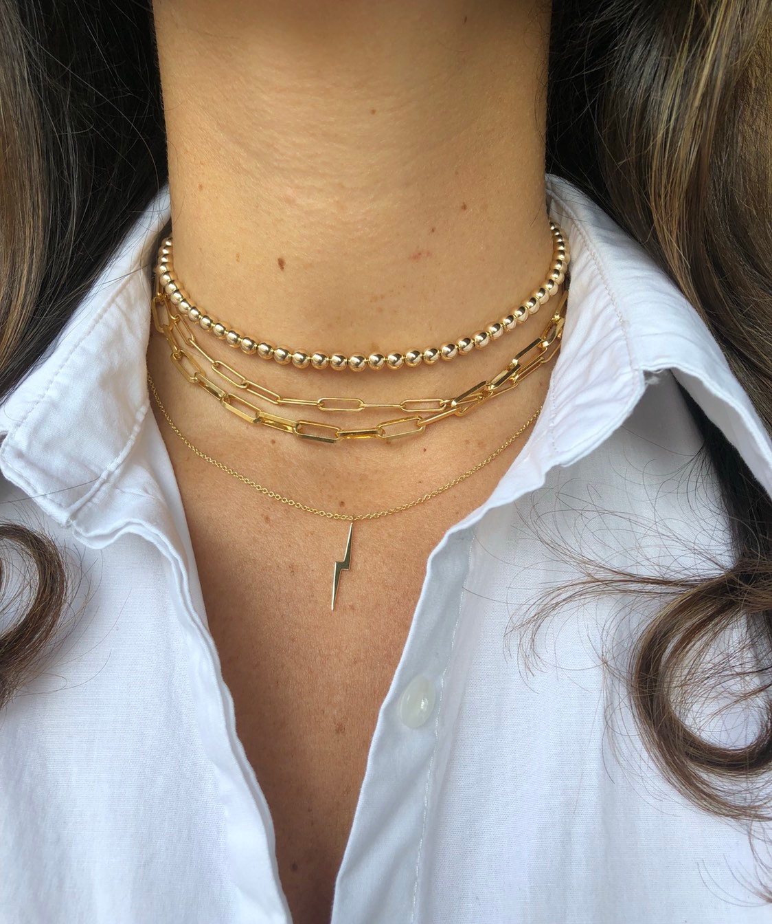 18K Gold-filled 3mm or 5mm gold ball choker/necklace. Gold-filled gold ball necklace. Gold-filled gold ball choker.
