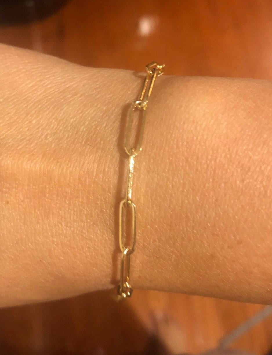 As seen on New York Live on NBC** 18K Gold filled paper clip bracelets in color gold
