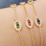 Multi-eye evil eye bracelets in sterling silver gold, rose gold and silver. Khamsa bracelets