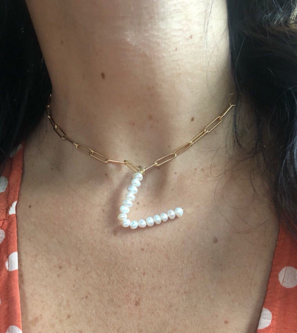 14k Gold Filled Paper Clip chains in small and medium size. Gold filled 5mm gold beaded bead choker.