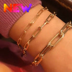 As seen on New York Live on NBC** 18K Gold filled paper clip bracelets in color gold