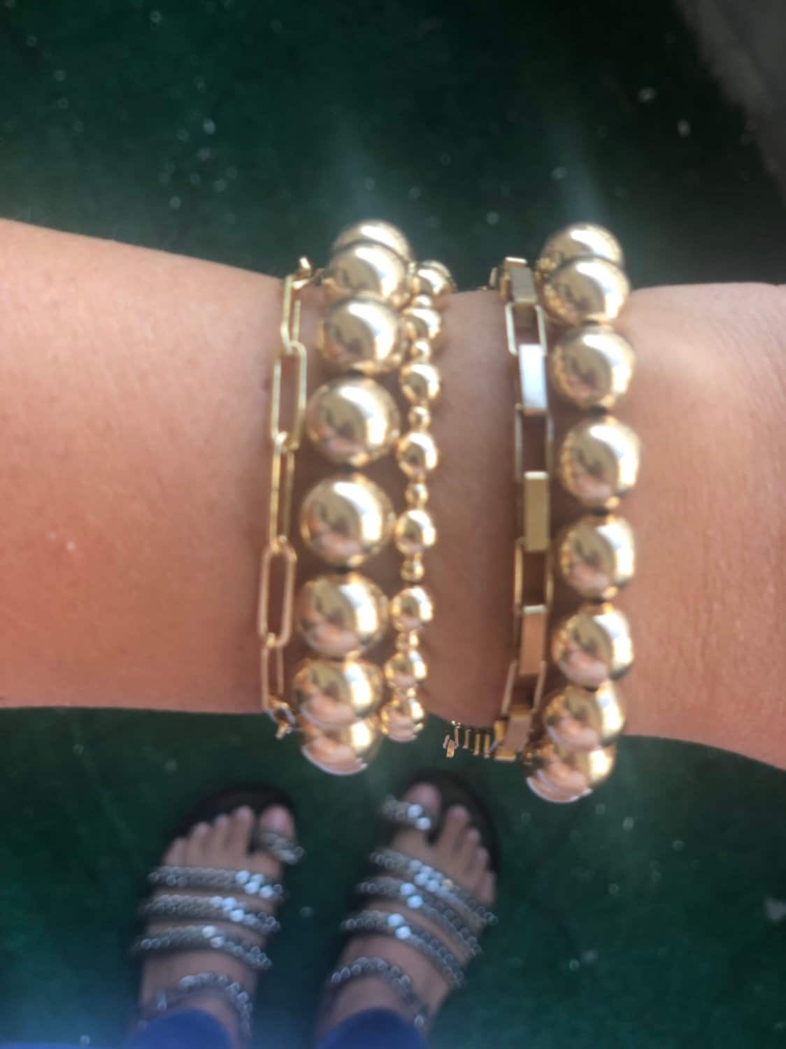 As seen on New York Live on NBC** 18K Gold filled paper clip bracelets in color gold