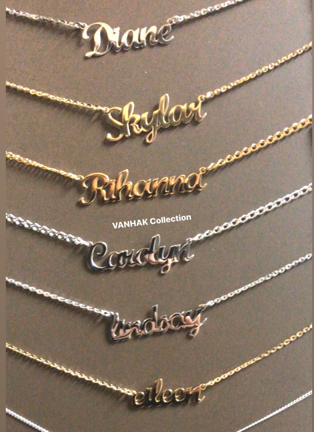 Personalized Script Name Necklace in Sterling Silver and 14K Gold Plated | custom necklace | 14K Gold Plated Carrie Style Nameplate