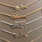 Personalized Script Name Necklace in Sterling Silver and 14K Gold Plated | custom necklace | 14K Gold Plated Carrie Style Nameplate