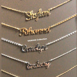 Personalized Script Name Necklace in Sterling Silver and 14K Gold Plated | custom necklace | 14K Gold Plated Carrie Style Nameplate