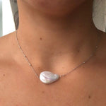 Baroque pearl sterling silver 14K GOLD PLATED beaded chain necklace chic elegant.