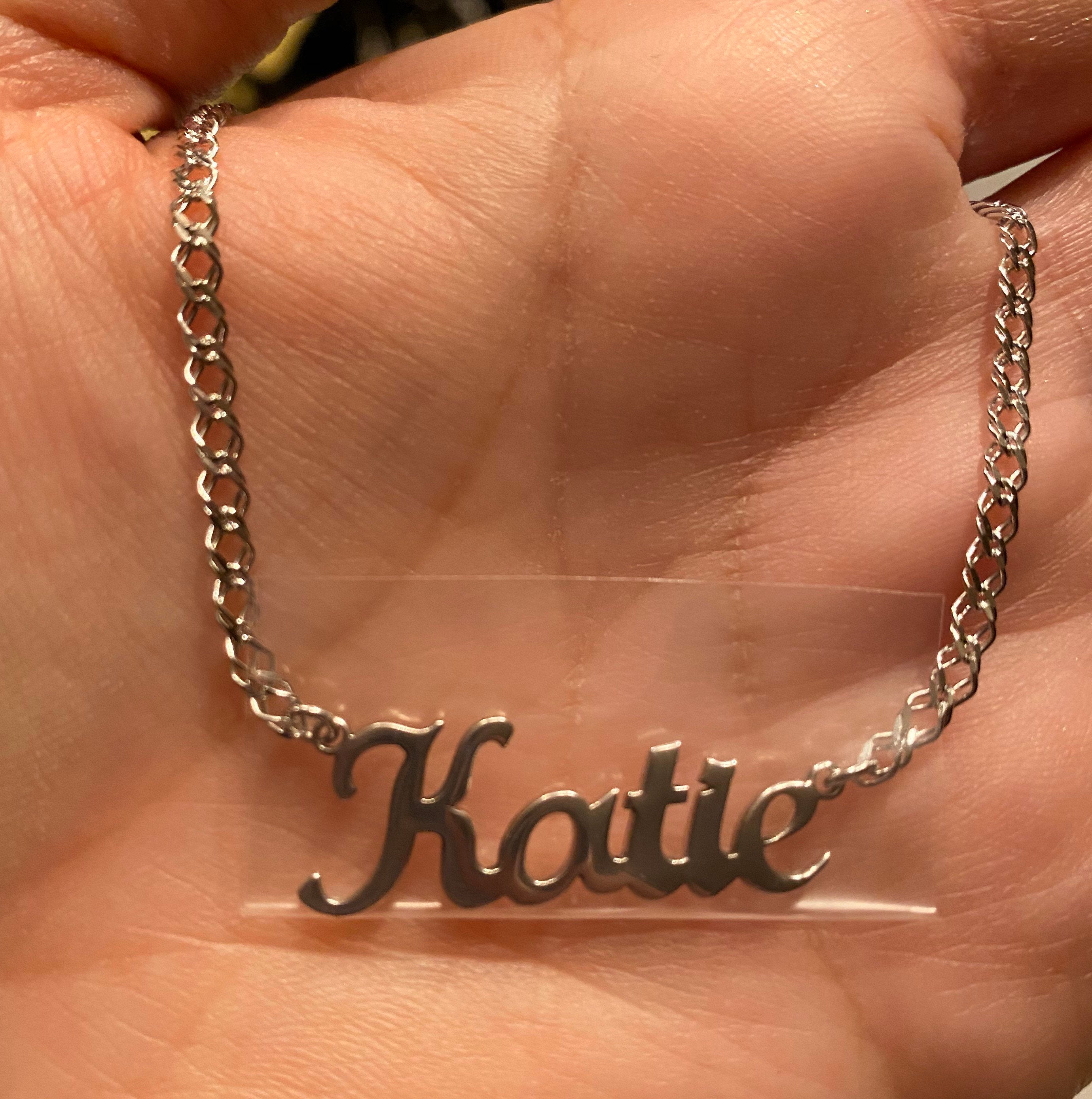 Personalized Script Name Necklace in Sterling Silver and 14K Gold Plated | custom necklace | 14K Gold Plated Carrie Style Nameplate