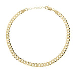 14K gold plated flat cuban link gold chain anklet. Sterling silver gold plated.