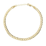 14K gold plated flat cuban link gold chain anklet. Sterling silver gold plated.