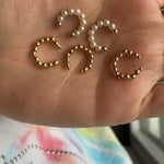 18K Gold filled beaded ball ear cuffs. 18K Gold Filled Beaded pearl ear cuffs. Gold ball ear cuffs.