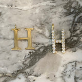 CZ Letter Charms. Solid letter charms. Jumbo letter charms. 18k Gold filled CZ Initial Charms.