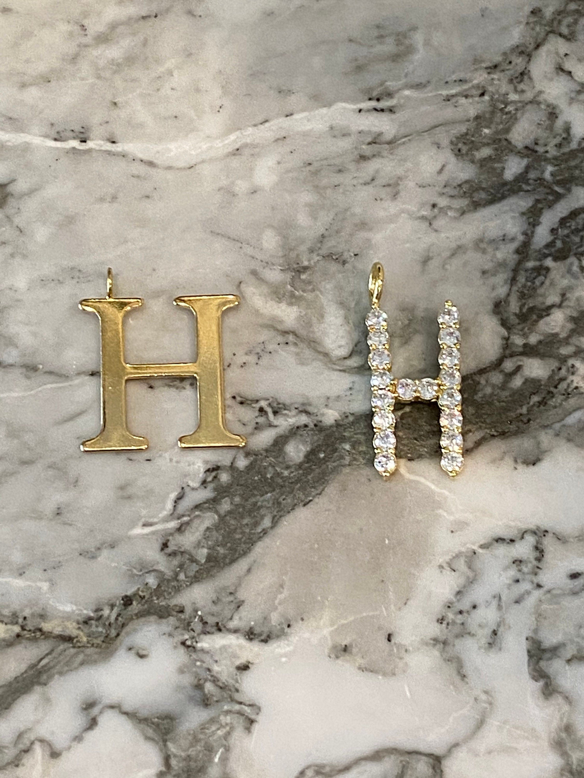 CZ Letter Charms. Solid letter charms. Jumbo letter charms. 18k Gold filled CZ Initial Charms.