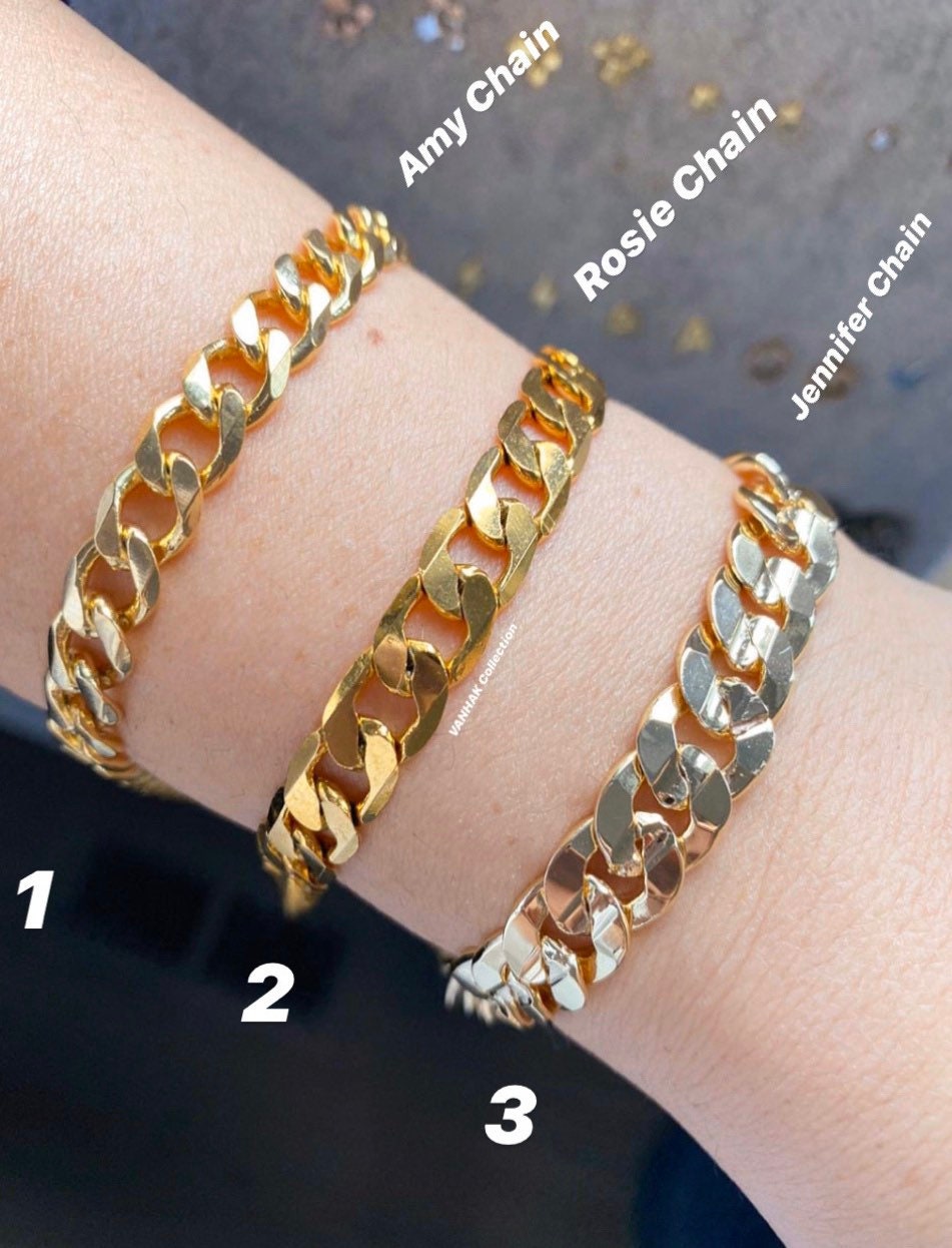 18K gold filled Cuban Link Braclets. Gold. Any length!