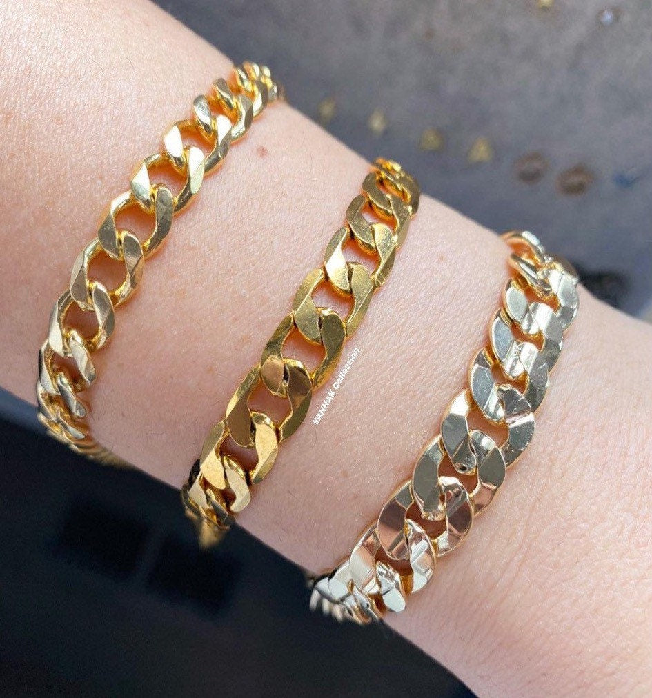 18K gold filled Cuban Link Braclets. Gold. Any length!