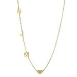 Personalized Letter/initials + heart necklace. Sterling silver and 14K gold plated. Gold or silver.