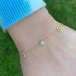 Sterling silver and gold plated CZ two initial bezel bracelets. 2 Letter bracelets. Personalized bracelets.