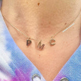 Sterling Silver Gold Plated Personalized Custom Dangling Name/Initials Necklace. Mommy necklace. Mother’s necklace. Initial choker.