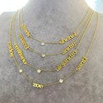 Mommy necklace with 1 2 3 4 5 6 names and bezel diamonds. Mom necklace. Mother’s necklace. Name necklace. With or without the diamonds.