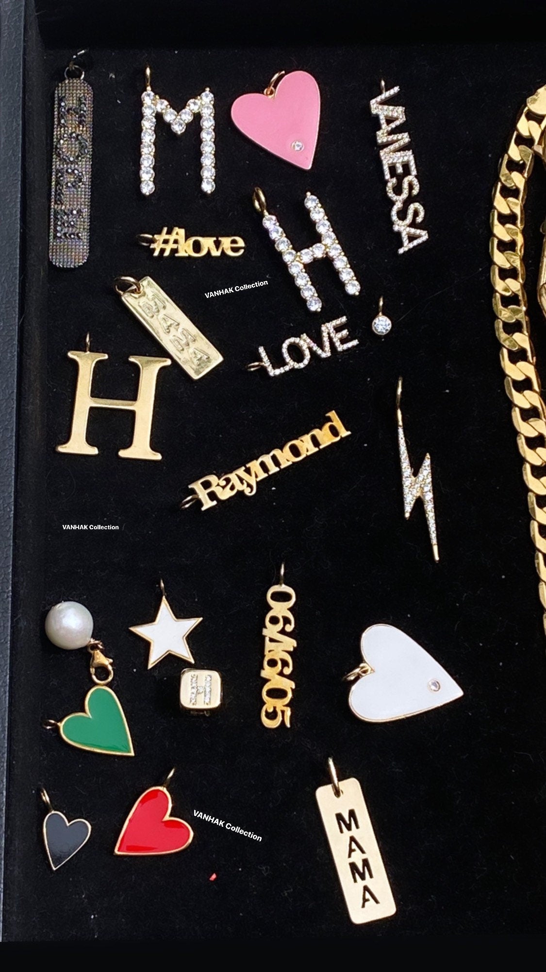 CHARMS! Enamel charms. Heart charm. Star charm. Personalized charms. Name charm. Letter charm. Date charm. Sterling Silver Gold Plated.