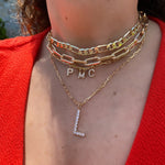 18K gold filled Cuban link figaro choker in gold. Any length.