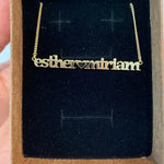 Custom name necklace with two names | Personalized necklace with 2 names | Sterling Silver 14K Gold Plated nameplate
