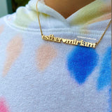 Custom name necklace with two names | Personalized necklace with 2 names | Sterling Silver 14K Gold Plated nameplate