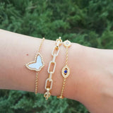 Mother of Pearl Butterly bracelet | Sterling silver and gold plated butterfly bracelet in gold, rose gold and silver colors!