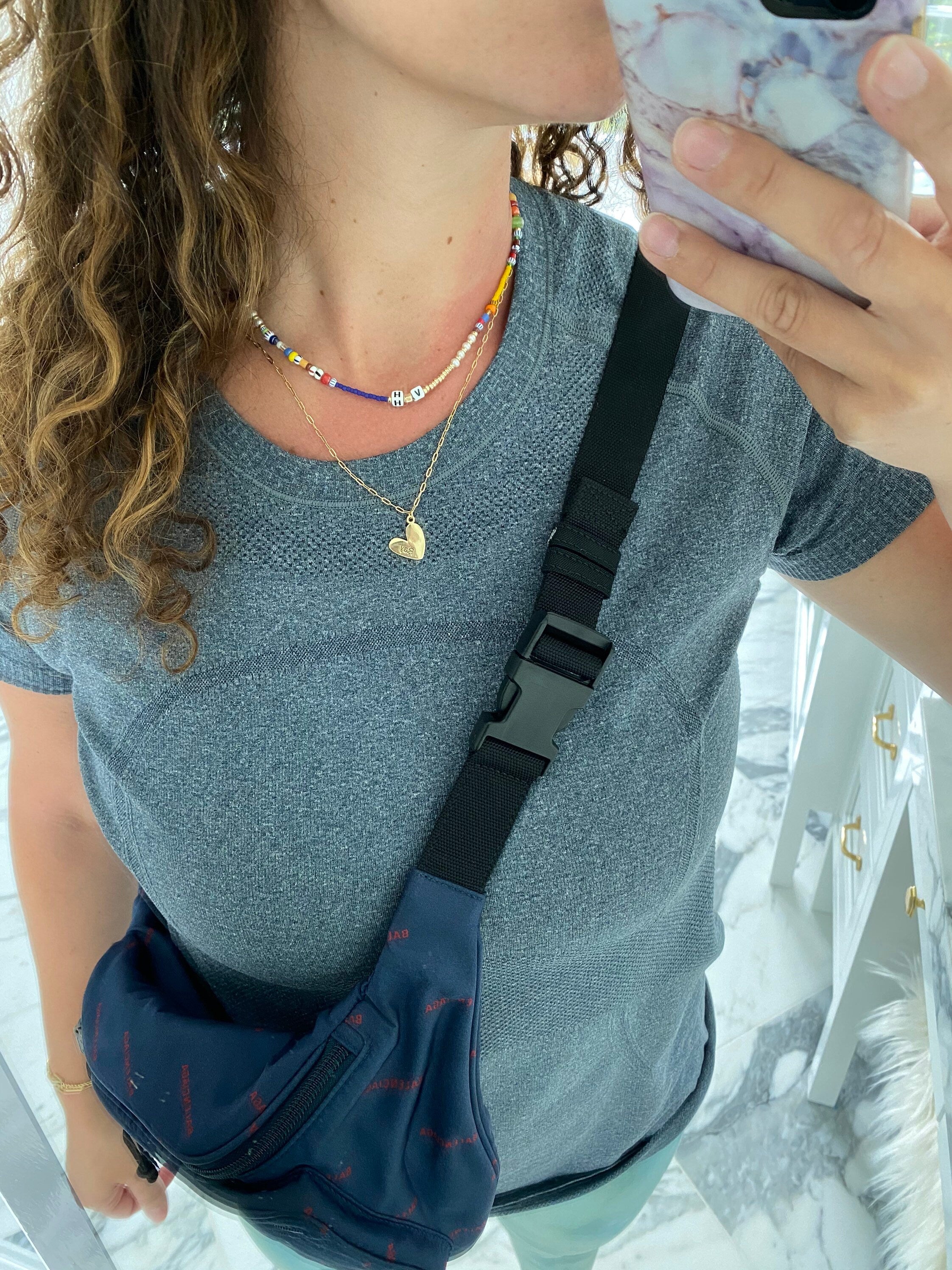 Personalized/Custom heart charm necklace on a paper clip chain. Engrave anything you like! Sterling silver and 14K gold plated.