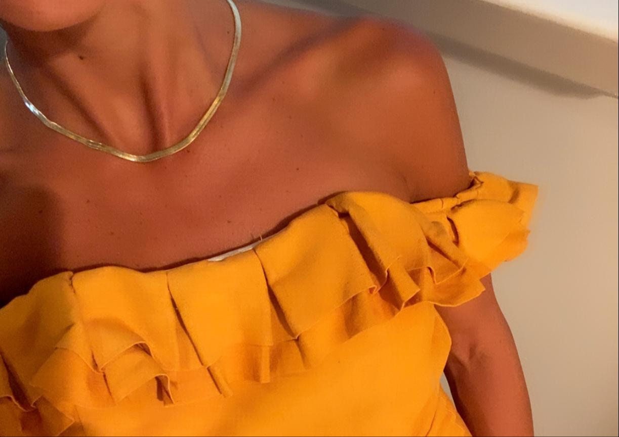 18K gold filled herringbone chain necklaces. Snake chain necklaces. Liquid gold chain necklace. Gold Chain necklaces.