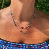 Mommy necklace with 2 names and a heart sterling silver