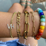 Initial bracelet | Personalized bracelet | Sterling silver and gold plated custom bracelet | custom bracelet in gold, rose gold and silver