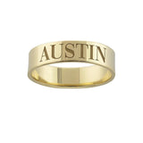 Personalized name ring | Sterling silver and 14K gold plated engraved ring | Personalized Ring | engraved name band