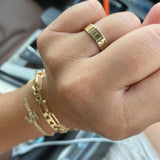 Personalized name ring | Sterling silver and 14K gold plated engraved ring | Personalized Ring | engraved name band