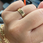 Personalized name ring | Sterling silver and 14K gold plated engraved ring | Personalized Ring | engraved name band