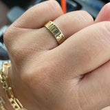 Personalized name ring | Sterling silver and 14K gold plated engraved ring | Personalized Ring | engraved name band
