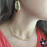 18K gold filled Thick Curb Cuban link choker. Gold or silver color. Any length. Cuban link.
