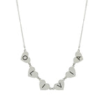 Hearts name necklace. Hearts letters / initials necklace. Sterling silver and 14K gold plated. Gold or silver.