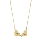 Hearts name necklace. Hearts letters / initials necklace. Sterling silver and 14K gold plated. Gold or silver.