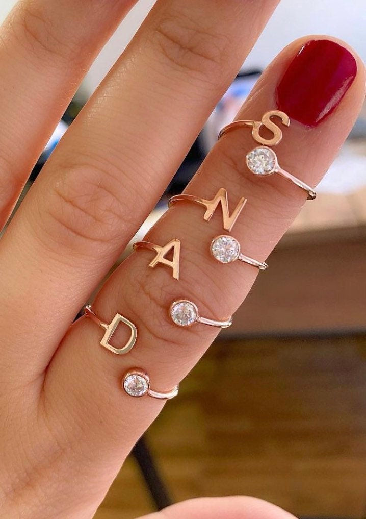 Personalized ring | initial ring | Sterling silver initials ring | Personalized initial Ring | custom ring