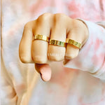 Personalized name ring | Sterling silver and 14K gold plated engraved ring | Personalized Ring | engraved name band